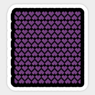 Seamless Pattern of Violet Pixel Hearts Sticker